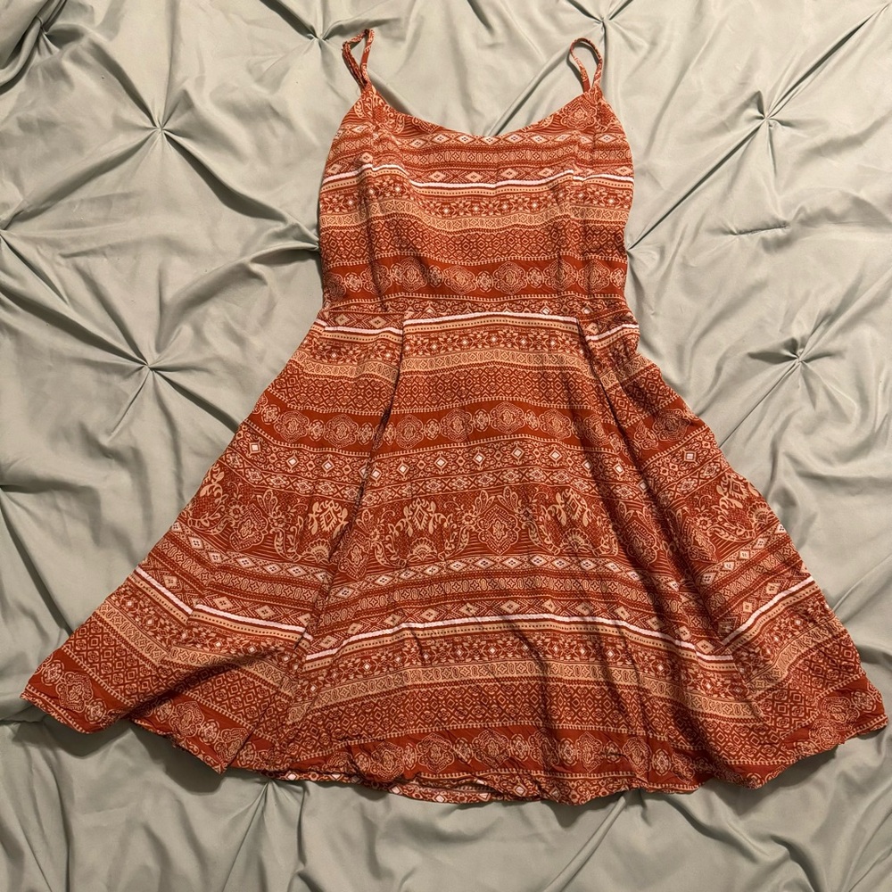 Forever 21 Rust Patterned Mini Dress